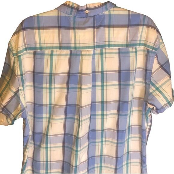 Tommy Hilfiger Blue & Yellow S/S Button Down preppy prep school Shirt Size XL - Picture 5 of 6